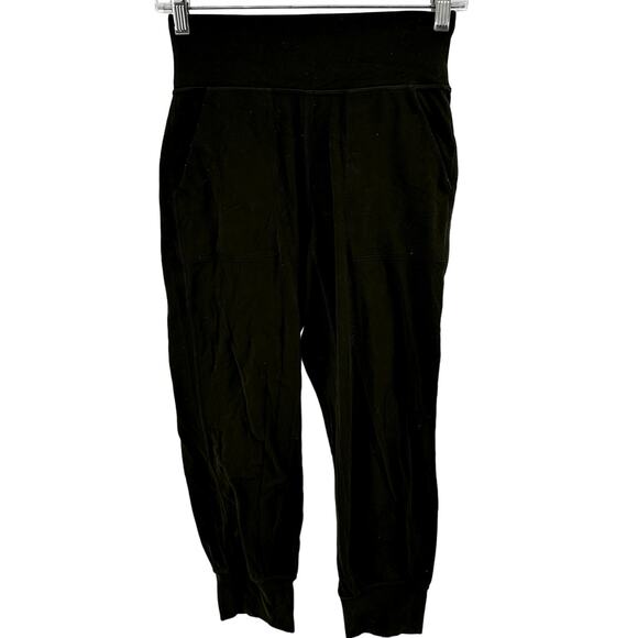 Lululemon Align Jogger Crop Pants 23" Nulu Lycra Four Way Stretch Dark Olive 4 - Picture 2 of 5